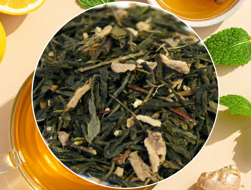 1 oz Lemon Ginger Green Loose Leaf Tea