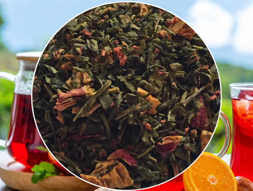 1 oz Flora Fruit Green Loose Leaf Tea