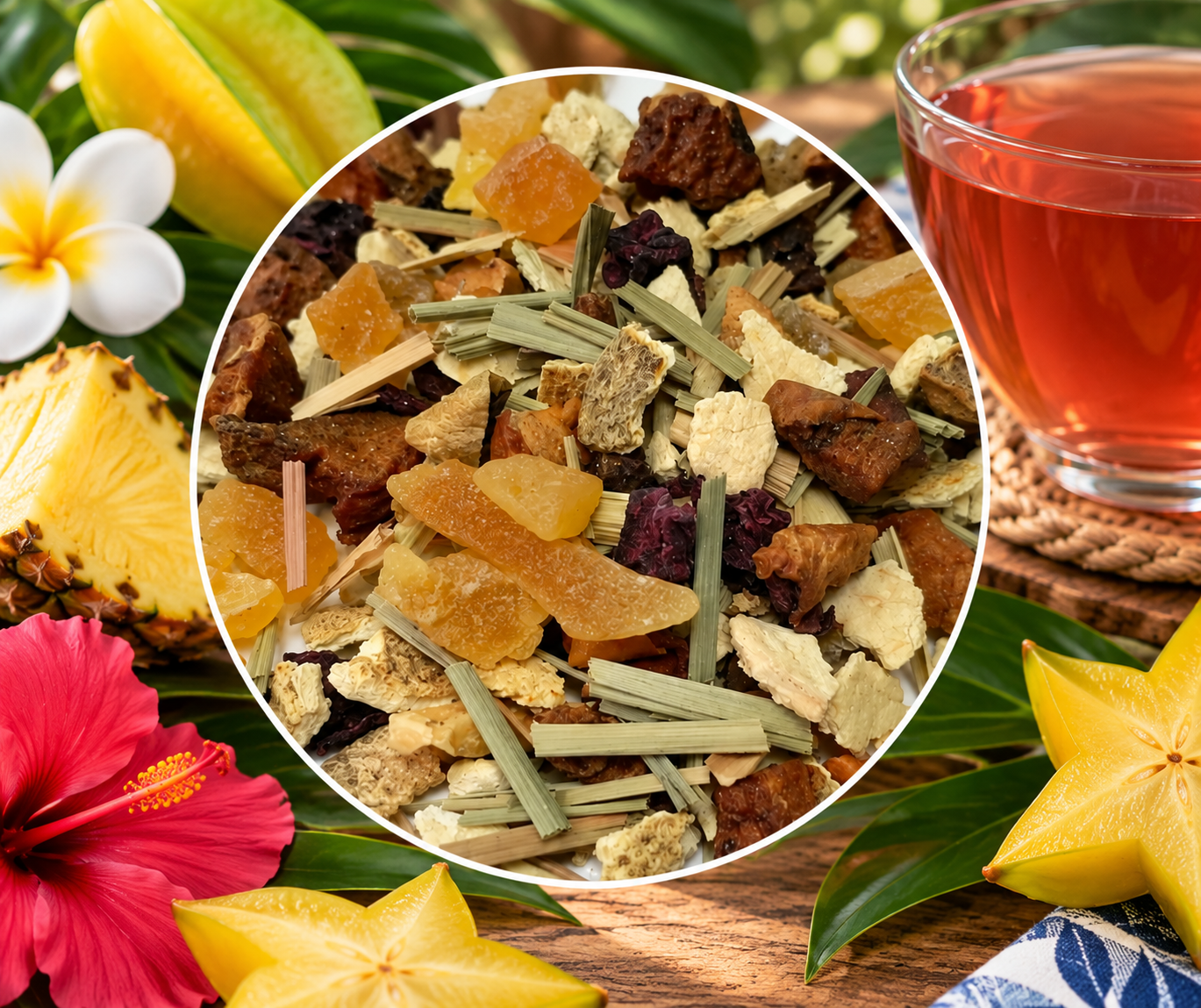 1 oz Tropical Starfruit Herbal Loose Leaf Tea