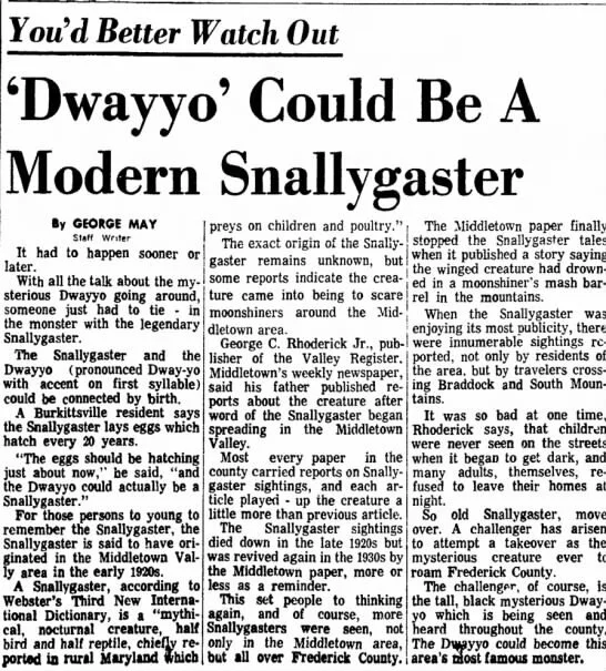 Snallygaster News Clippings