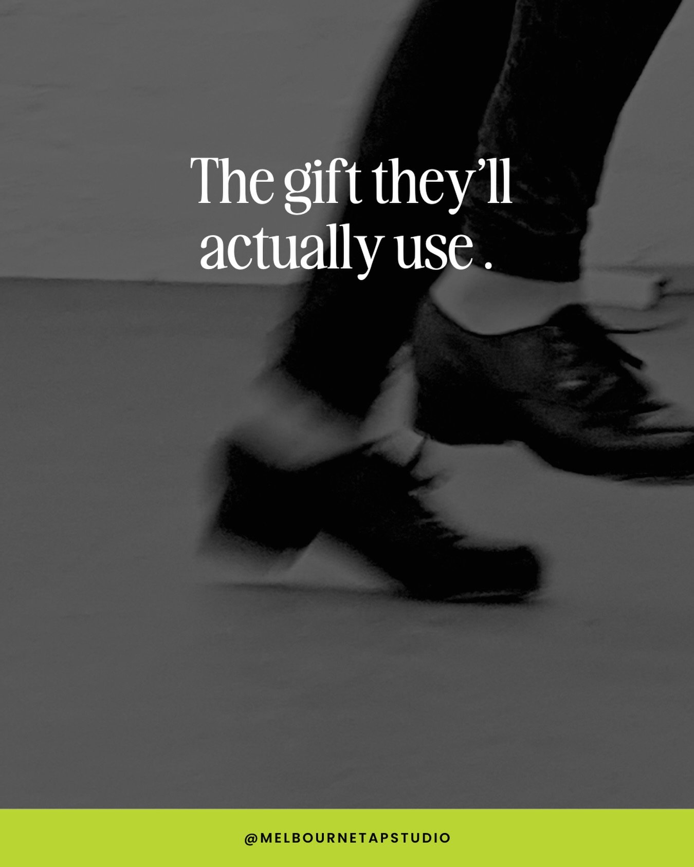 Tap dance classes.
Fun. Fitness. Something to genuinely look forward to. 
And zero chance of ending up in a drawer.

Grab a gift card. Link in bio.