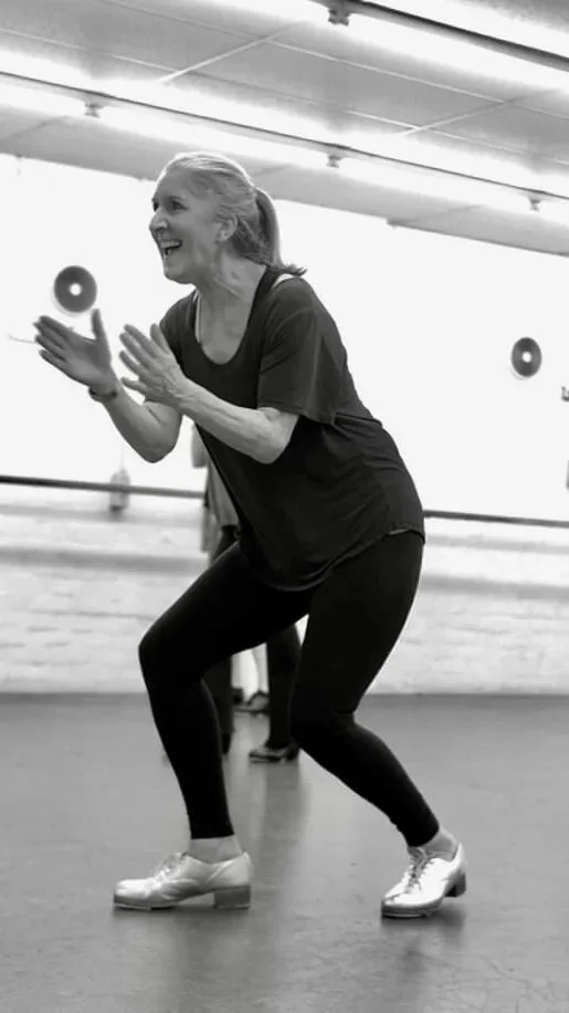 Principal teacher, Megan Ellis, in action teaching an adult tap dance class in Richmond, Melbourne