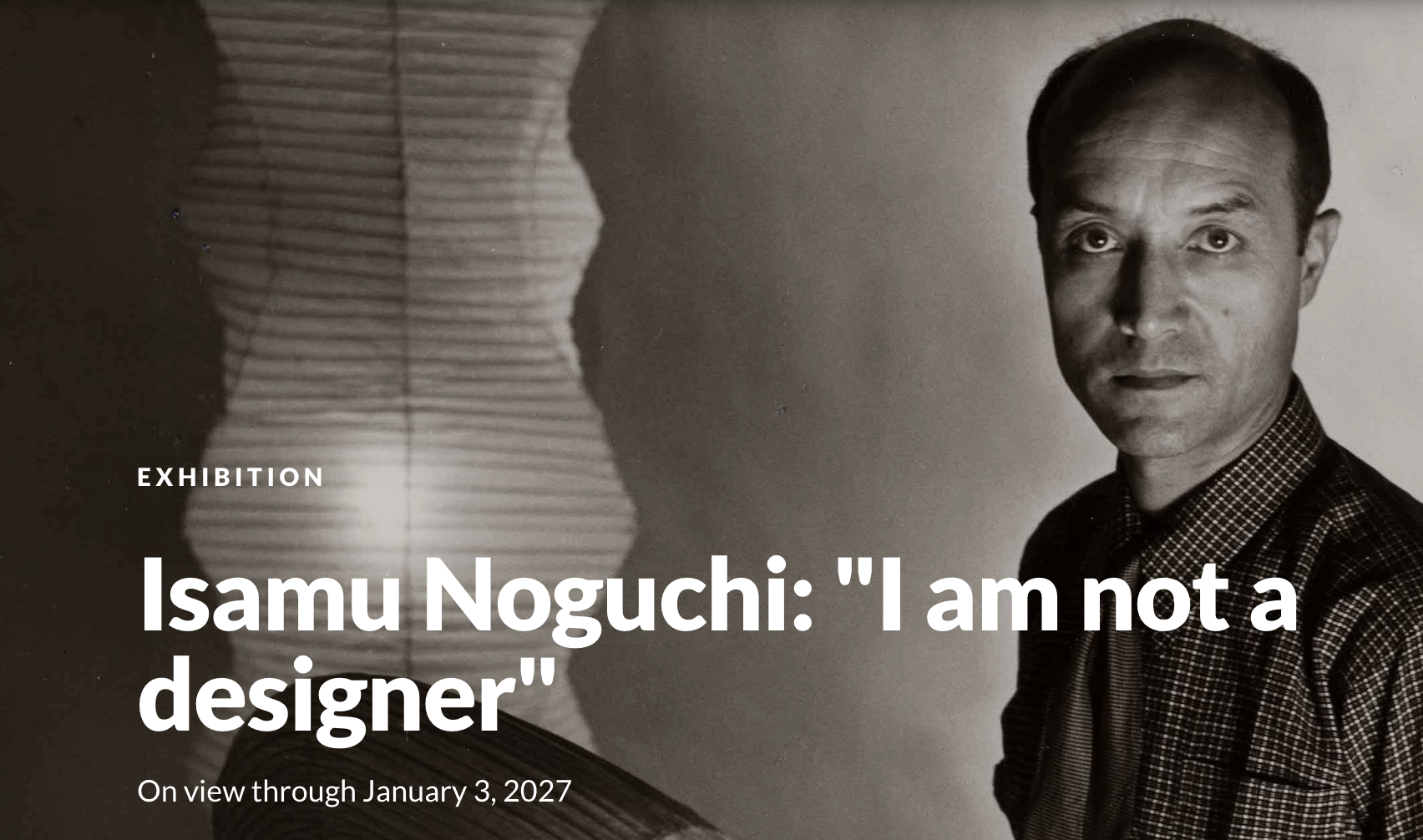 Isamu Noguchi: "I am not a designer"