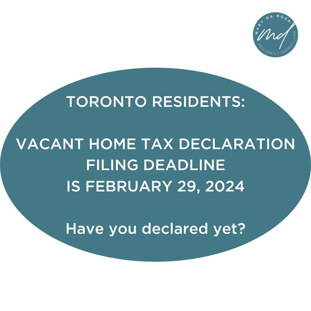 Did you know that it&rsquo;s mandatory for residence in Toronto to declare the occupancy status of their residential property annually. 

The deadline for the 2023 declaration. Is February 29, 2024.

you can follow this link to the city of Toronto va