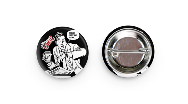 Time for a coffee and a comic button