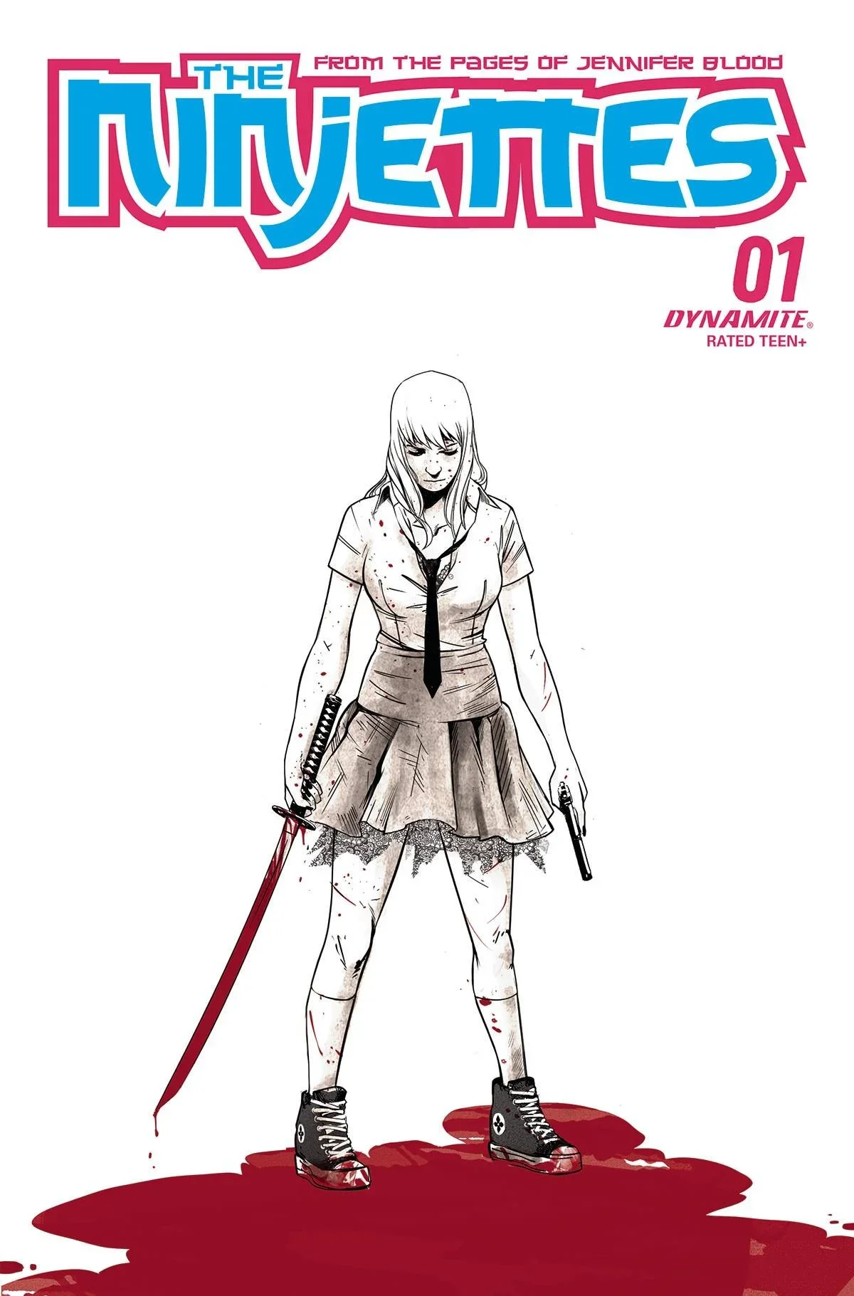 NINJETTES #1 CVR S 7 COPY FOC INCV PIRIZ B&W