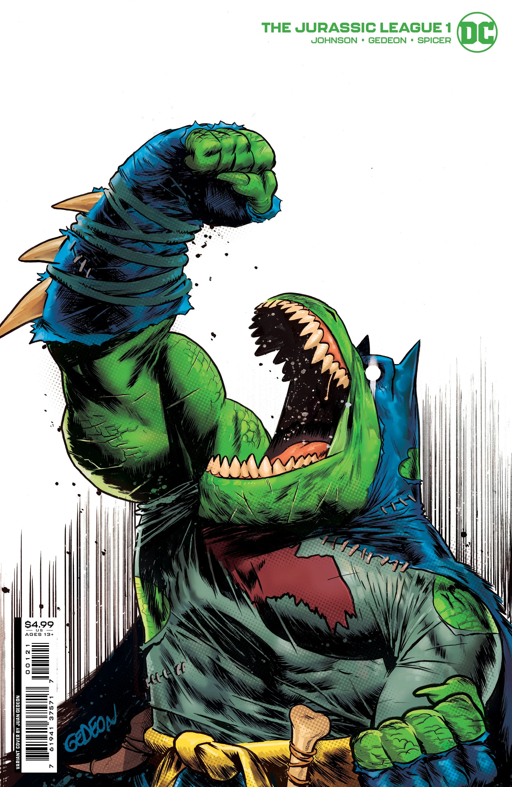 JURASSIC LEAGUE #1 (OF 6) CVR B JUAN GEDEON CARD STOCK VAR