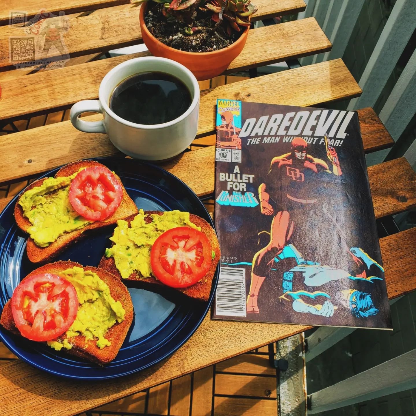 Today's coffee ☕ and a comic 📓 is Daredevil #293
👊 Brace yourself for a pulse-pounding showdown! 👊

With cover art by the legendary Lee Weeks, this issue delivers non-stop action and suspense! 💥

In &quot;Murder By Numbers,&quot; written by D. G.