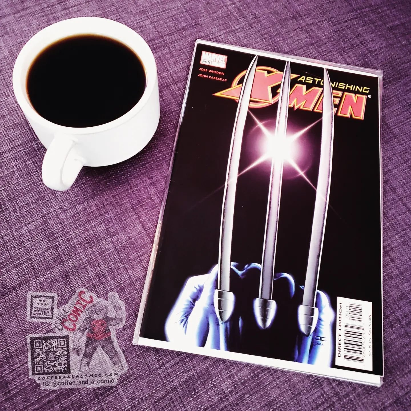 Today's coffee ☕ and a comic 📓 is Astonishing X-men issue 1
Get ready for an astonishing adventure! 🔥

From the mind of Joss Whedon, the mastermind behind TV's Buffy the Vampire Slayer, and brought to life with stunning art by John Cassaday, this i