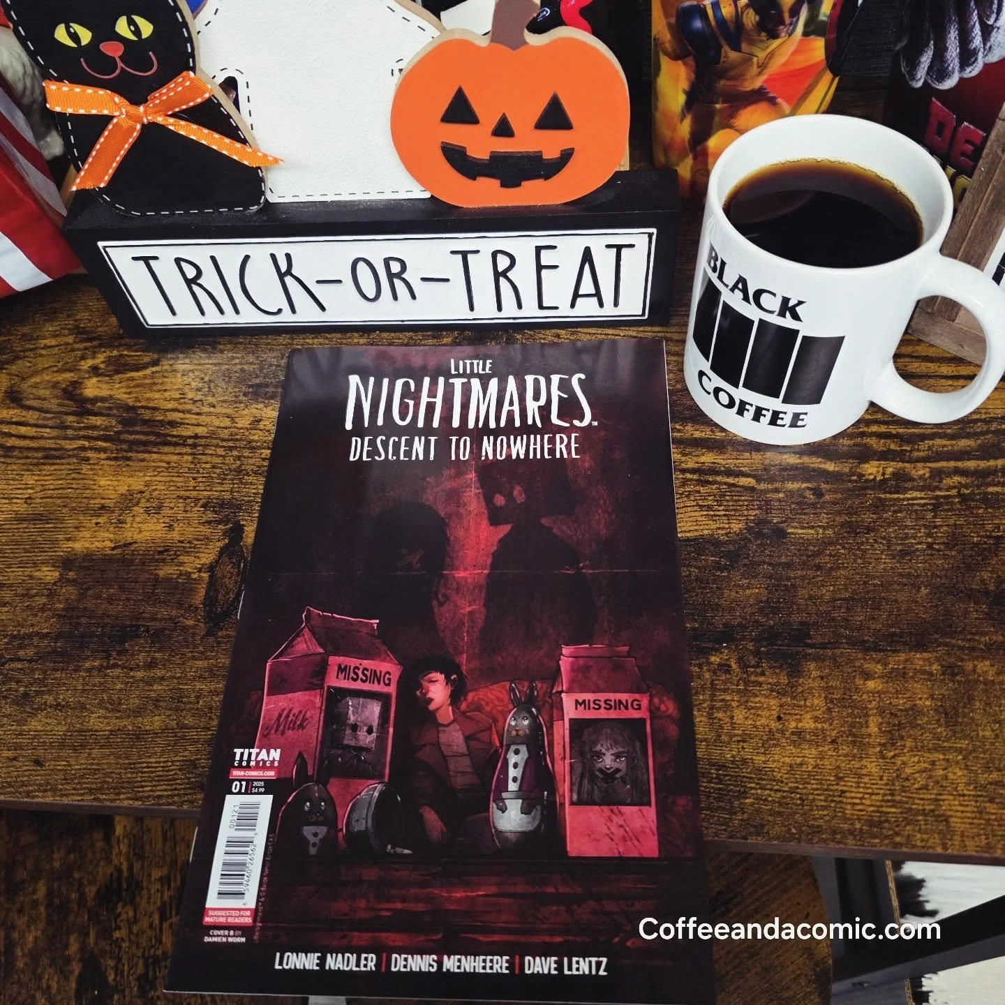 Today's Coffee ☕️ and a Comic 📖 is Little Nightmares: Descent to Nowhere #1! 😶&zwj;🌫️🖤

This one&rsquo;s creepy in all the right ways, lonely hallways, missing faces on milk cartons, and a world that feels like a bad dream you can&rsquo;t wake up