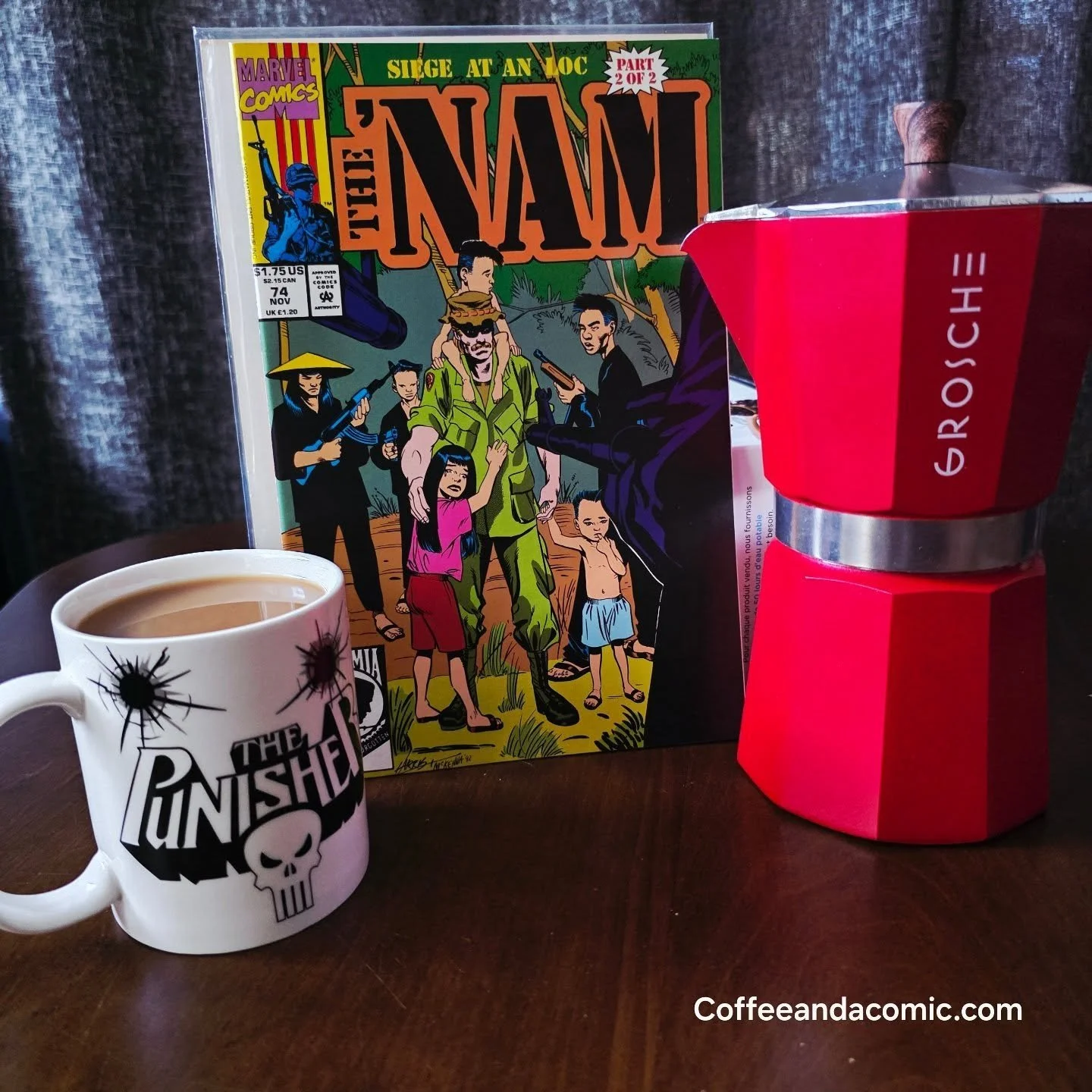 Today's Coffee ☕ and a Comic 📖 is The 'Nam issue number 74
&quot;Siege at An Loc, Part 2 of 2&quot;

The war&rsquo;s winding down, but nobody in-country feels it. Doug Murray and Mike Harris close out Siege at An Loc with a gut punch, the kind that 