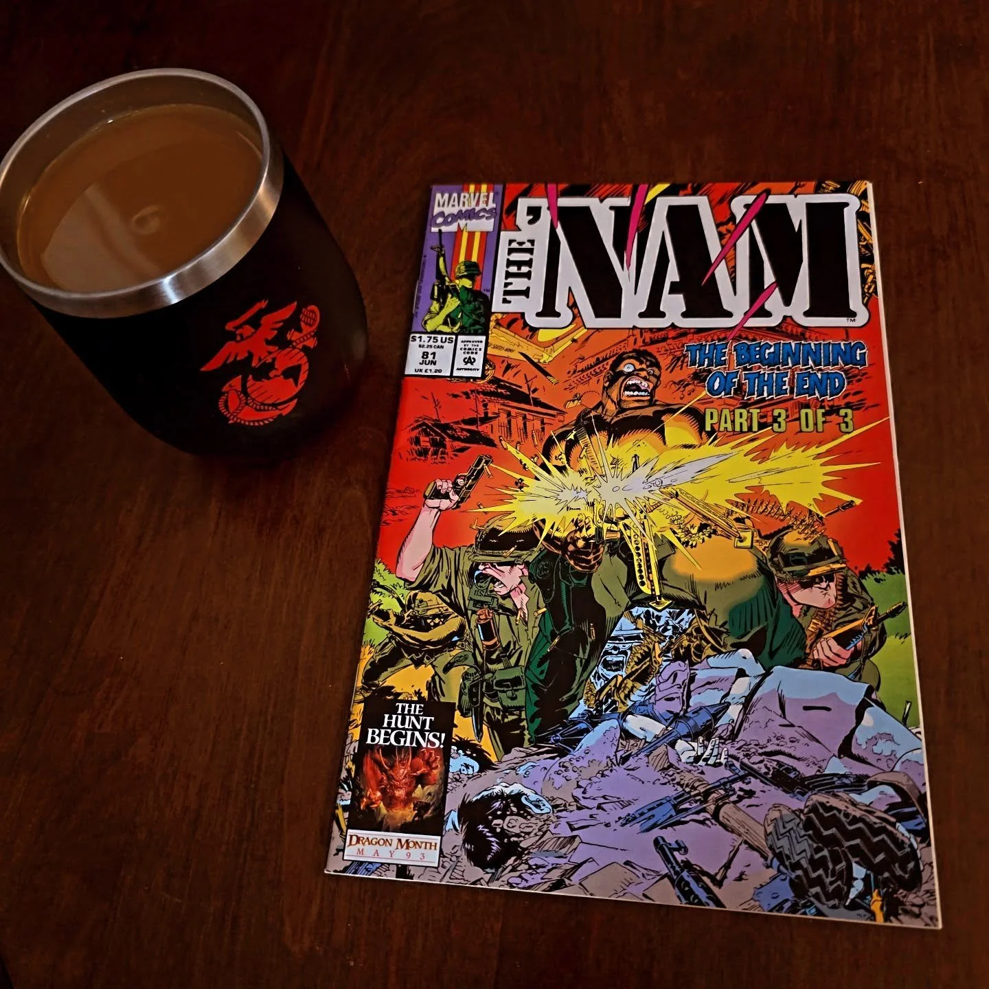 Today&rsquo;s Coffee ☕ and a Comic 📖 is The &rsquo;Nam #81 (June 1993)

The Beginning of the End, Part 3 of 3
There&rsquo;s no big moment here. No speeches, no last stand that feels heroic. It&rsquo;s just gunfire, confusion, and people trying to su
