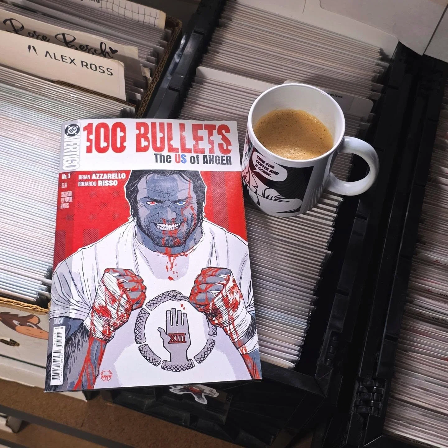 Today's Coffee ☕️ and a Comic 📕 is Vertigos new 100 Bullets, The US of Anger