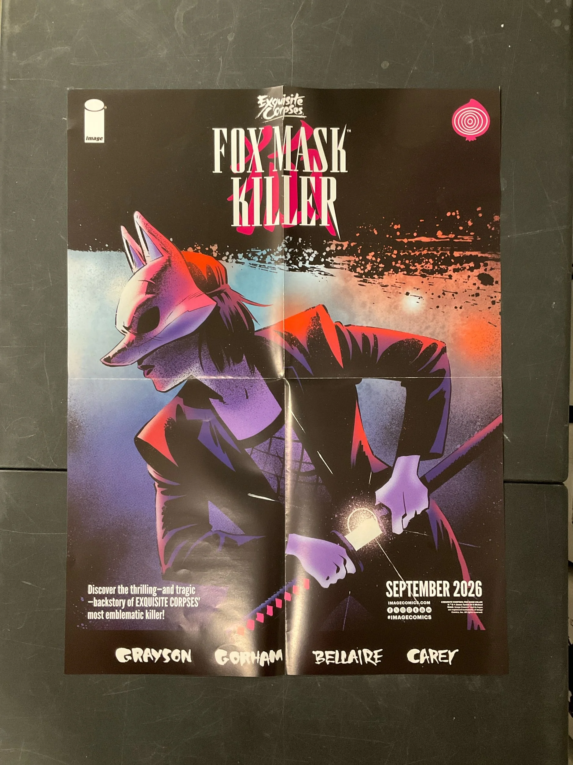 EXQUISITE CORPSES FOX MASK KILLER & DEICIDIUM DOUBLE SIDED PROMO POSTER
