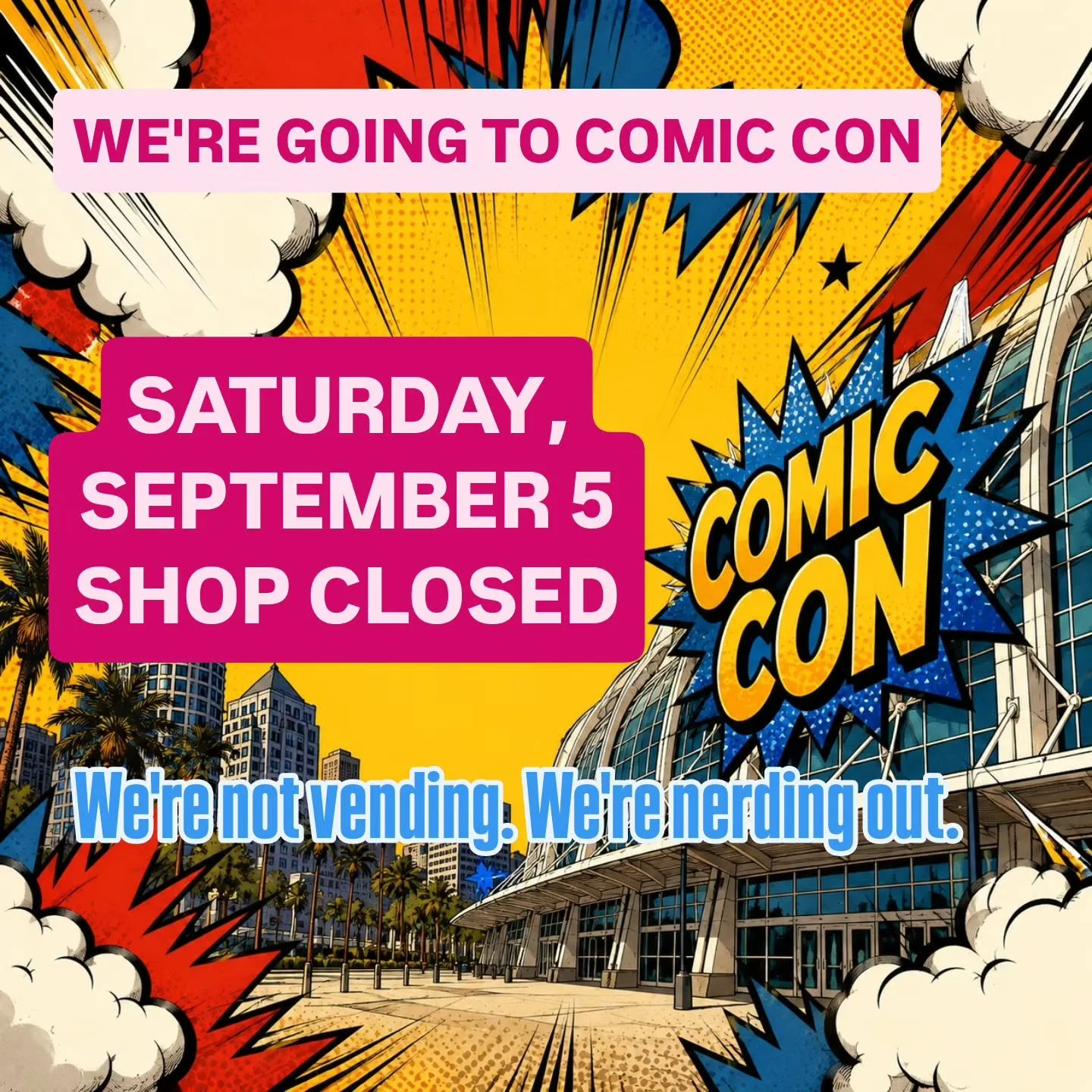 🚨 THE SHOP IS GOING TO THE COMIC CON! 🚨
Sometimes you have to stop selling comics&hellip;
&hellip;and go experience the damn things. 
📚☕️
On Saturday, September 5, the entire Coffee and a Comic crew is heading down to Long Beach Comic Con for a da