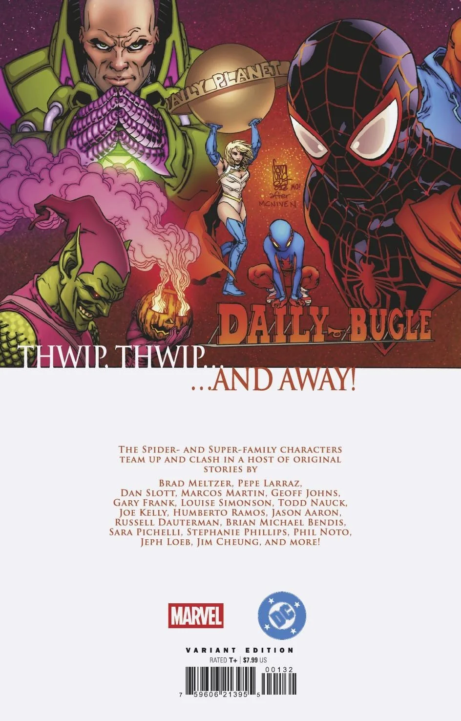 MARVEL/DC: SPIDER-MAN/SUPERMAN #1 GIUSEPPE CAMUNCOLI HOMAGE VARIANT[1:25] back side