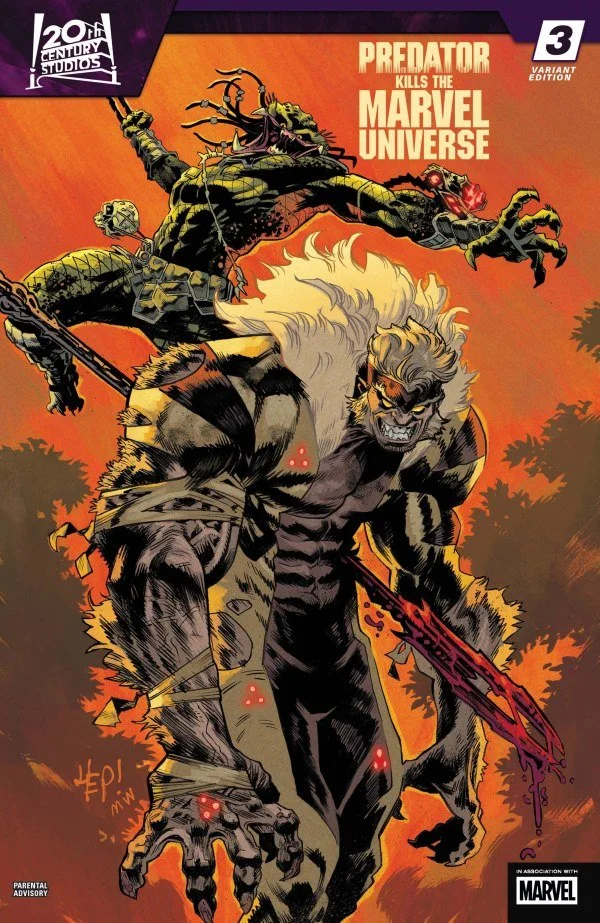 PREDATOR KILLS THE MARVEL UNIVERSE #3 SCOTT HEPBURN HUNTING THE HUNTERS VARIANT