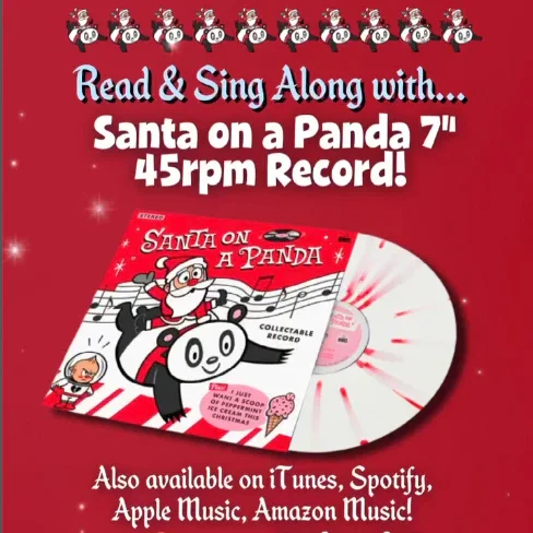 Santa on a Panda - 45rpm Vinyl Record