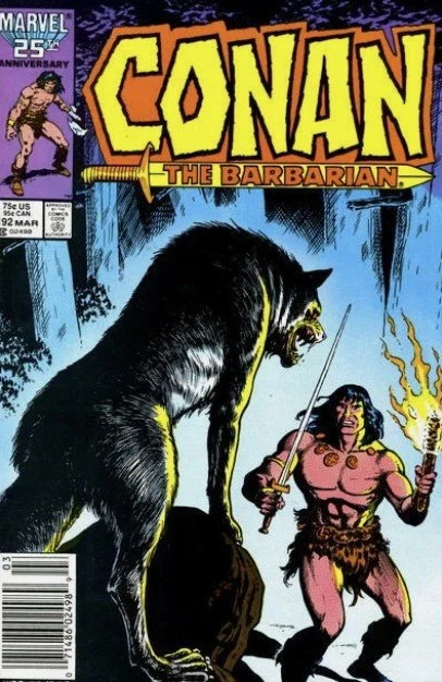 “Cover of Conan the Barbarian #192 (1986) Newsstand Edition featuring Conan facing a dramatic confrontation.”