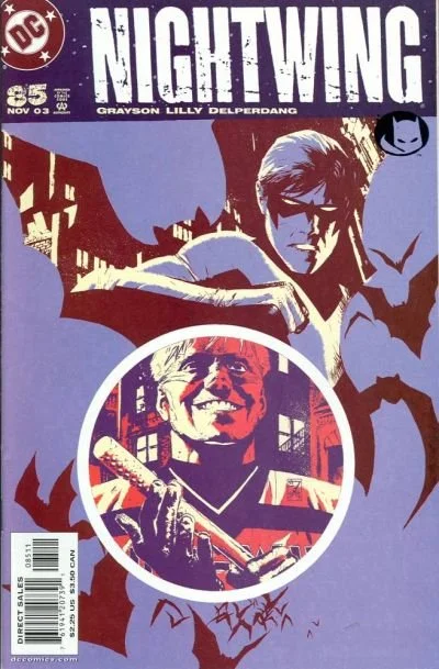 Cover of Nightwing #85 (2003), featuring Nightwing standing in tense defiance, reflecting the strain of the Bruce Wayne: Murderer? crossover and his uncertain role in the Bat-family.