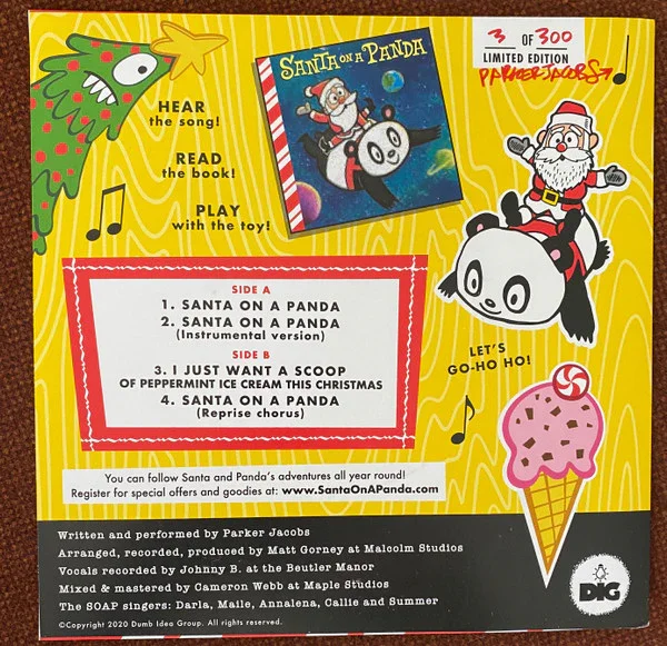 Santa on a Panda - 45rpm Vinyl Record