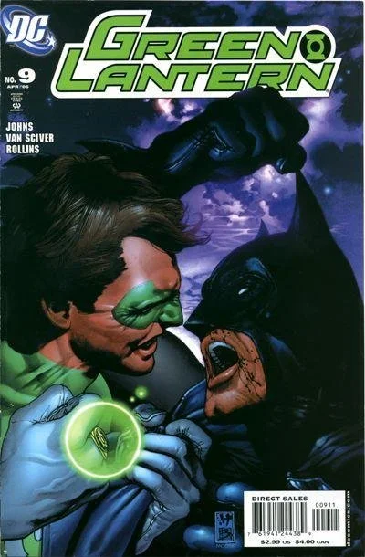 Cover of Green Lantern #9A (2006) featuring Hal Jordan as Green Lantern alongside Batman in a dynamic action scene with energy constructs and Gotham-inspired elements.