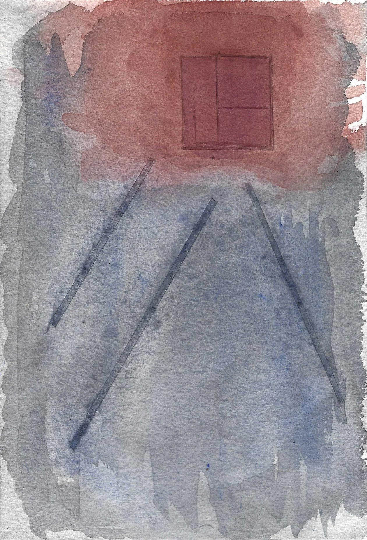 Tripod, Watercolor on Paper, 10¼”x7”