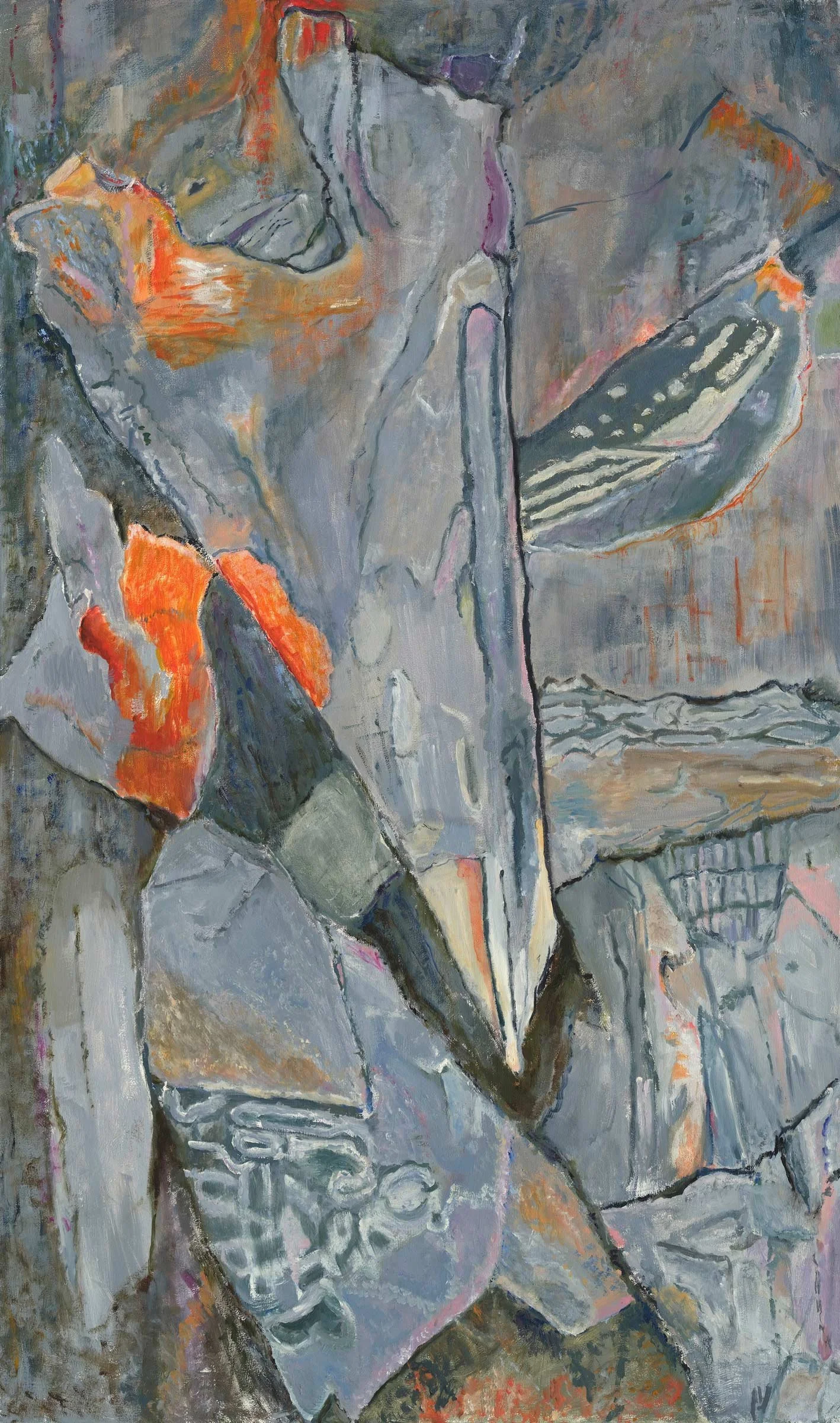 Plant Fossils, Oil on Canvas, 60"x36