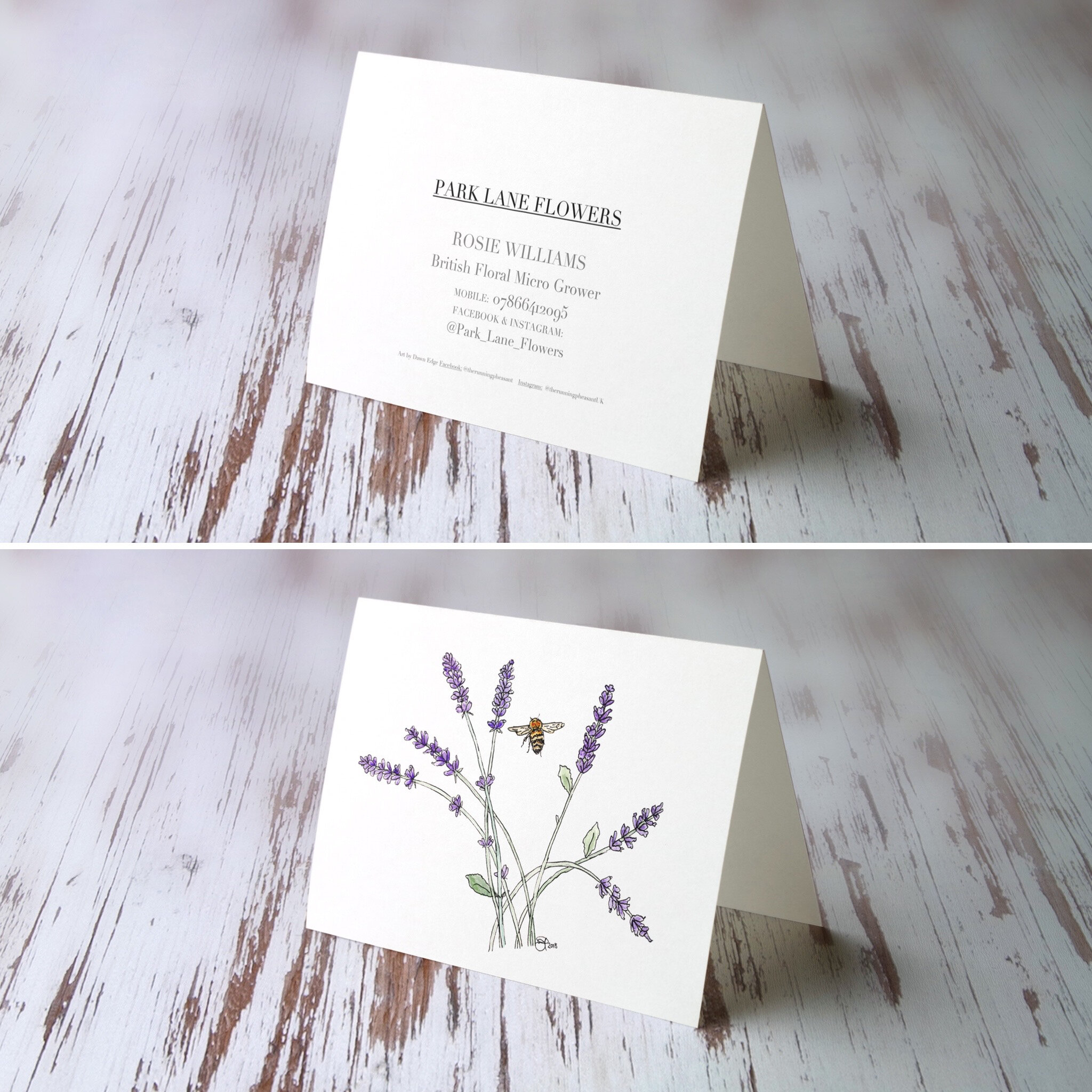 Floral Start up's note card and Logo Images