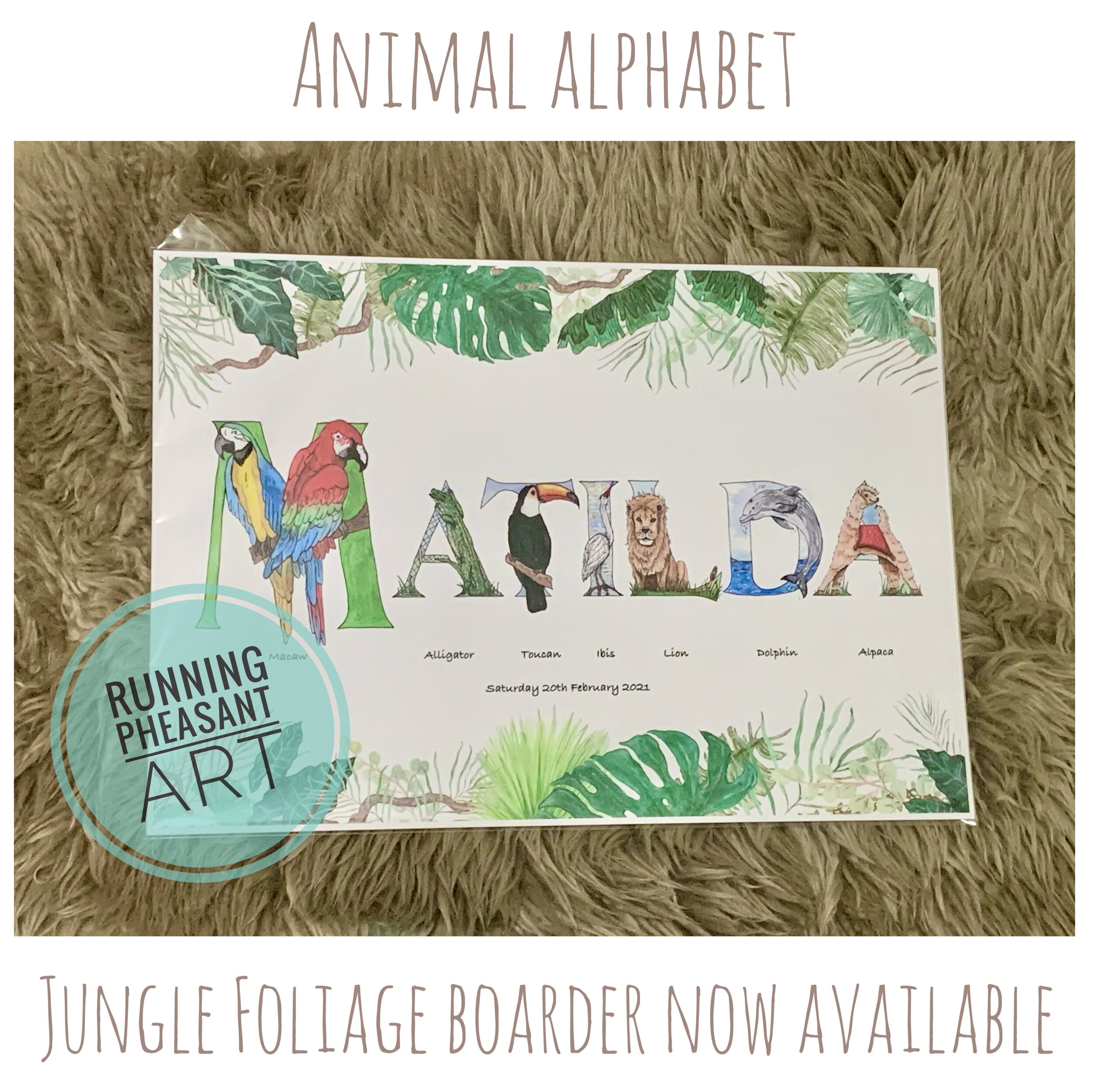 A4 Jungle - boarder no mount long name example