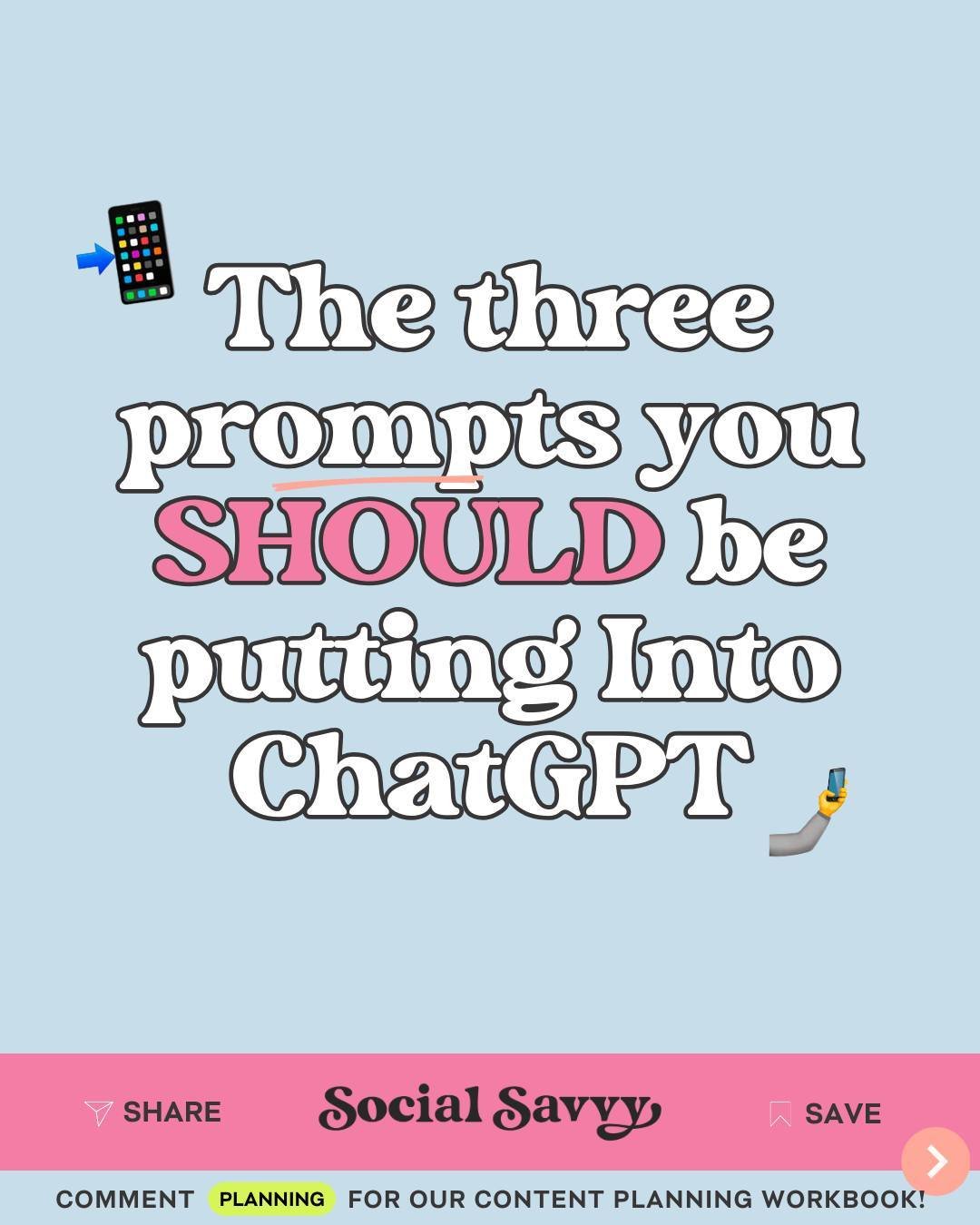 Let us remind you... you should be using ChatGPT as a HELPER, NOT a bandaid...⁠
⁠
We are sharing our three favorite prompts for you to use on ChatGPT... ➡️ SWIPE RIGHT FOR THE PROMPTS.⁠
⁠
Let's dive deeper... Download our free workbook that covers ev