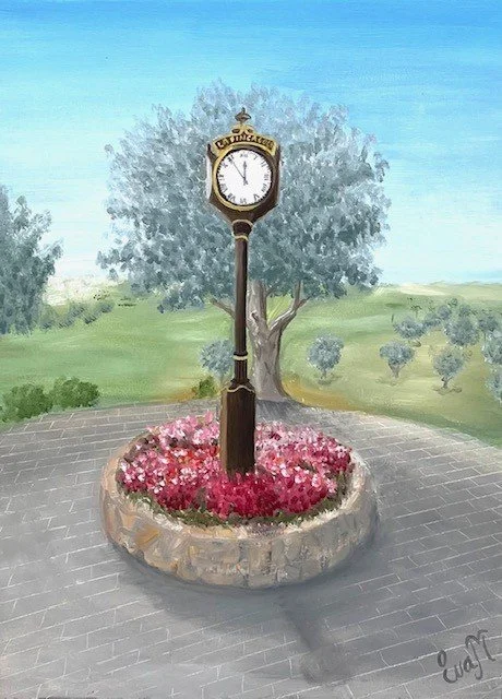 The clock at La Finca