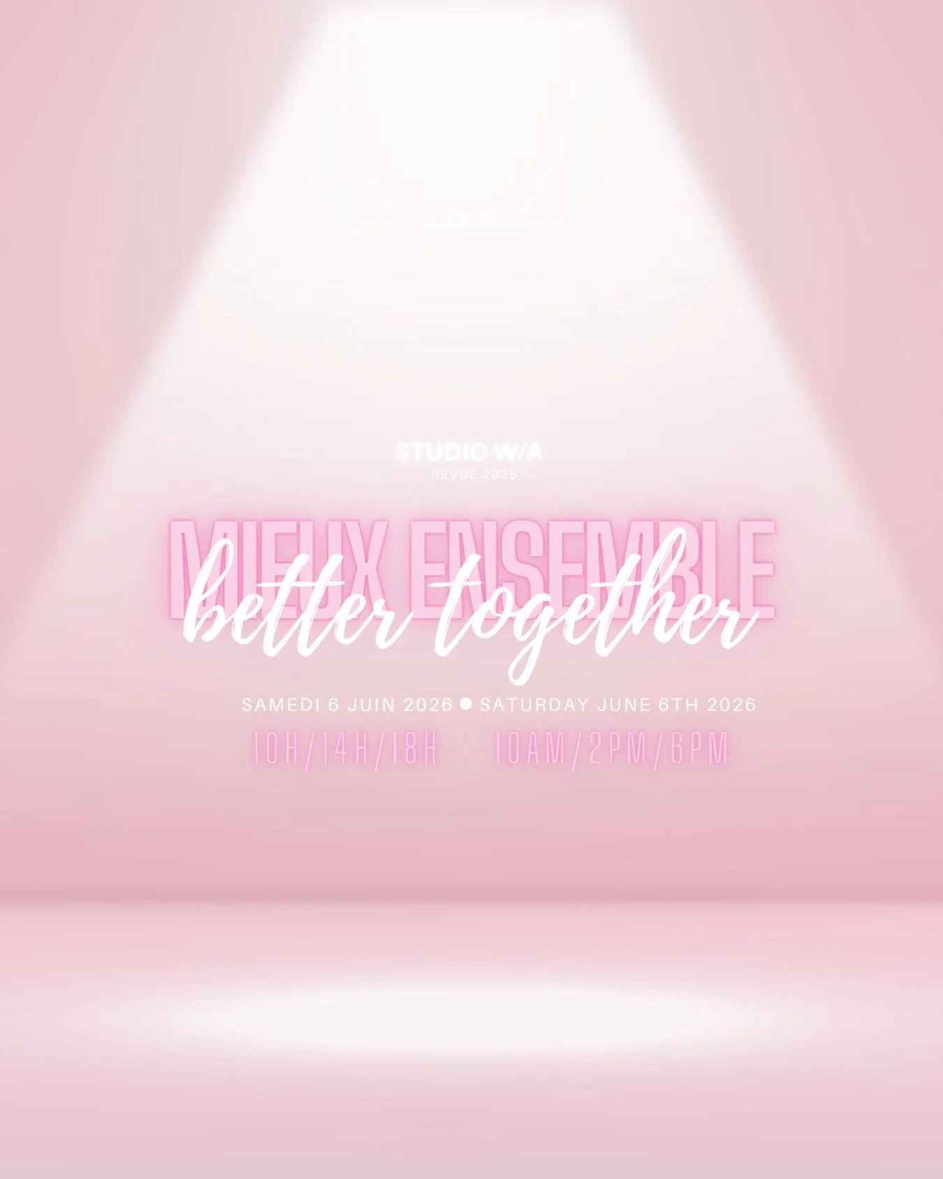 It&rsquo;s ShowTime ! Did you get your tickets for &ldquo;BETTER TOGETHER&rdquo; recital 2024 
👉🏻Performances Saturday June 6th 🤍10am/2pm/6pm 
👉🏻Competition Team Showcase Sunday June 7th 🤍 1030am

C&rsquo;est l&rsquo;heure du spectacle ! Avez-v