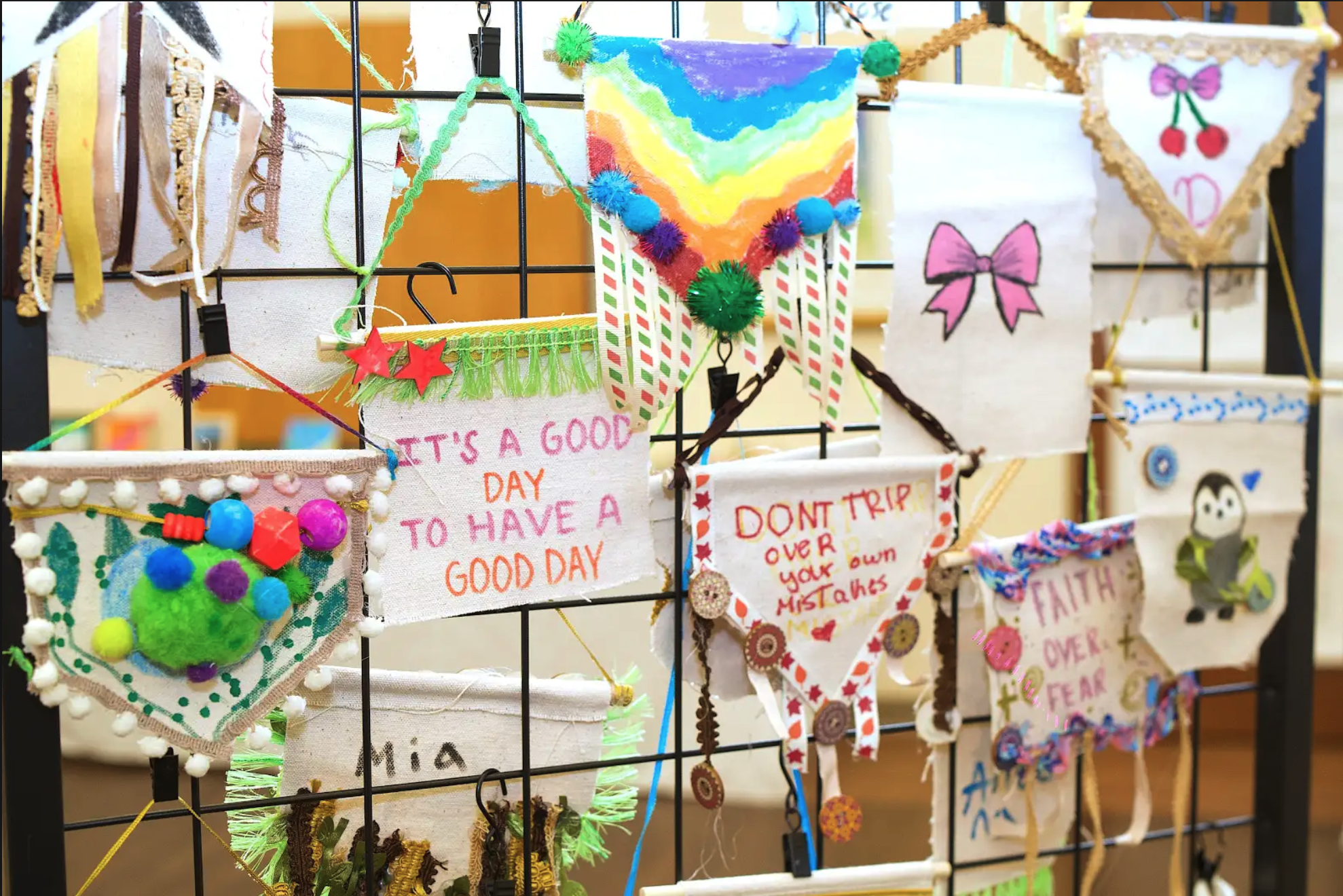 Group of handmade banners