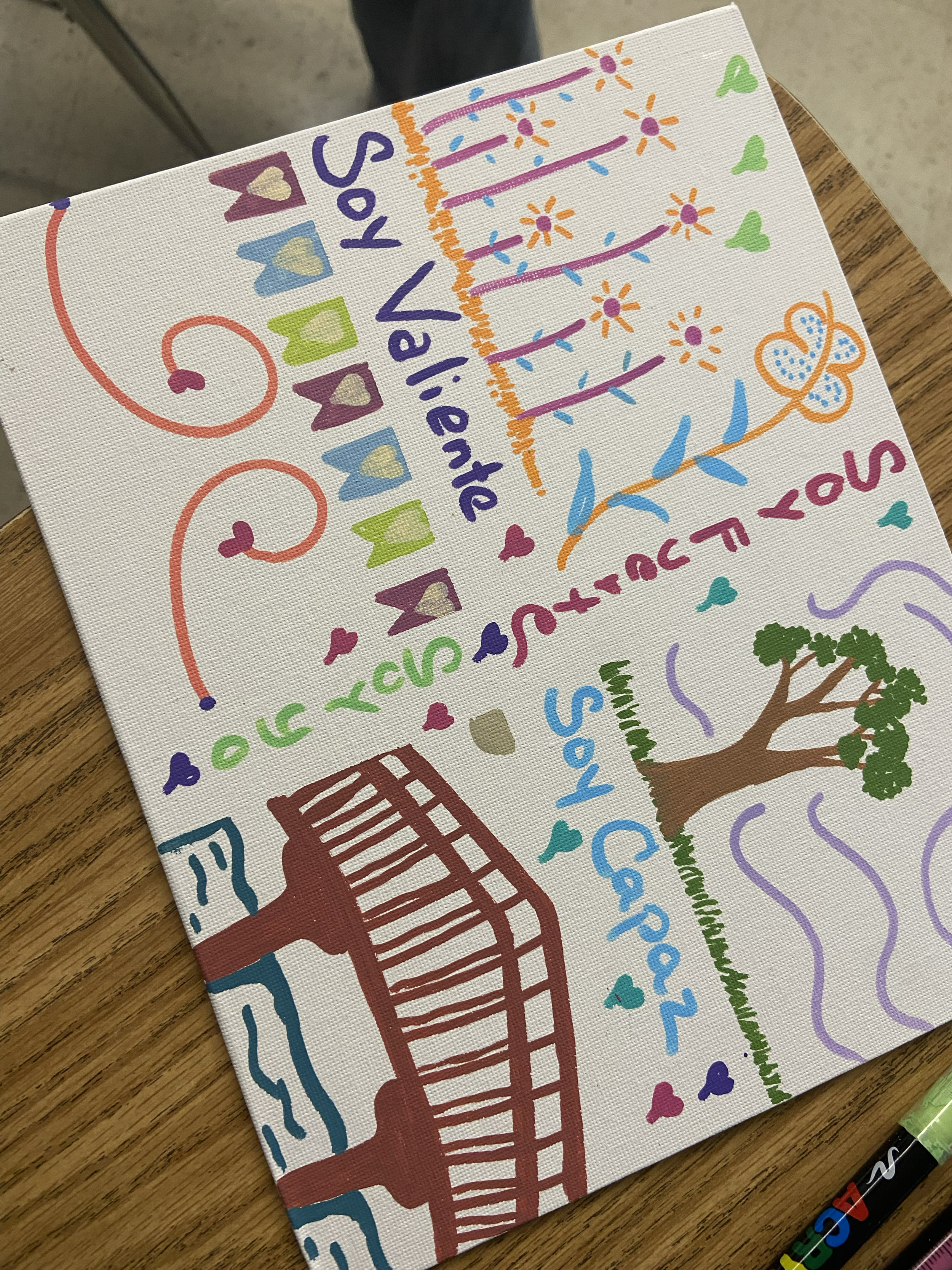 Artwork done by student showing strength and character