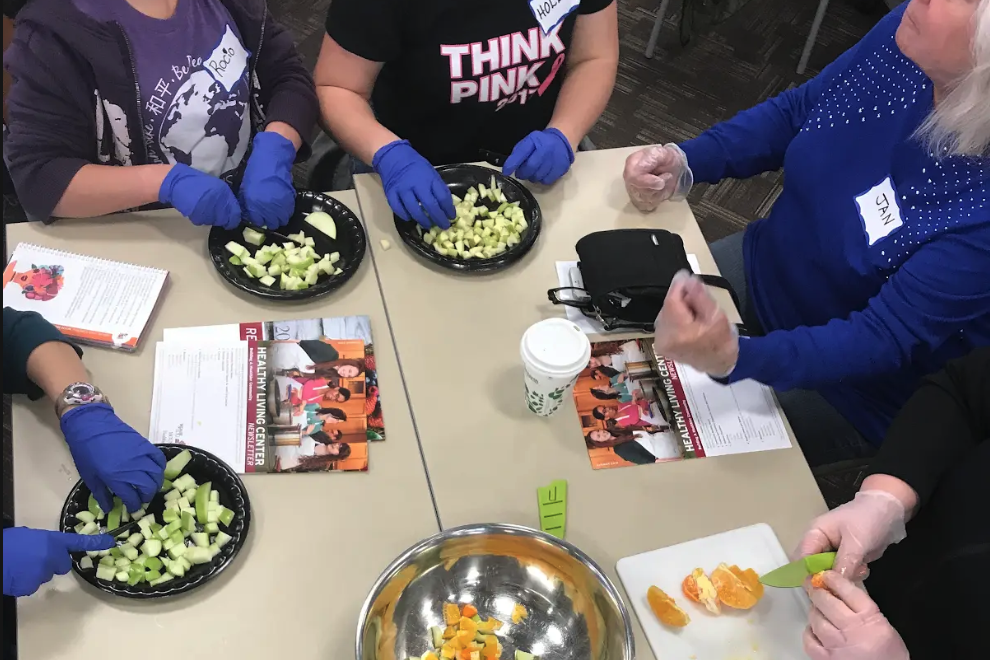 Group of women preparing food