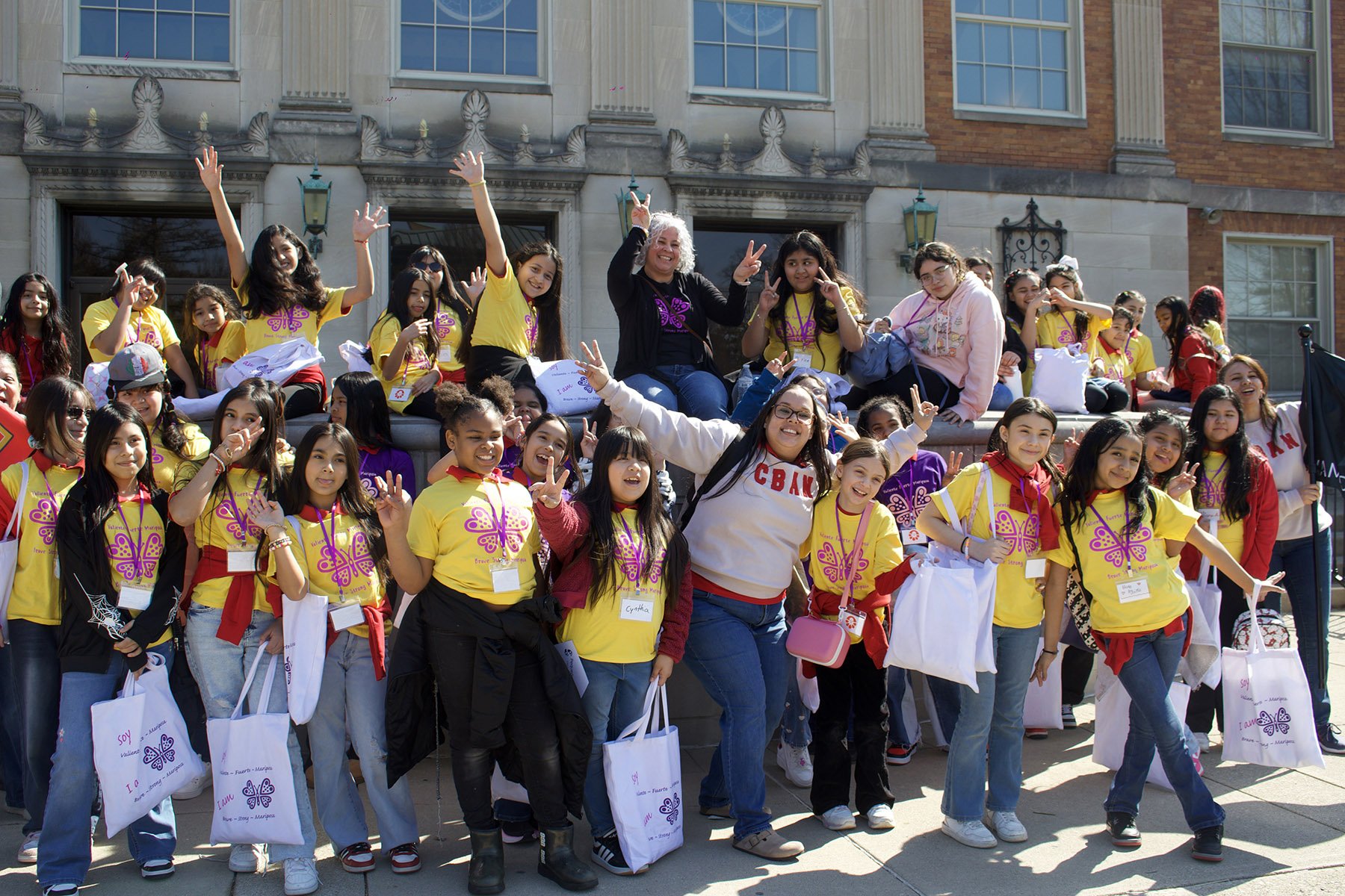 Group of latinas cheering