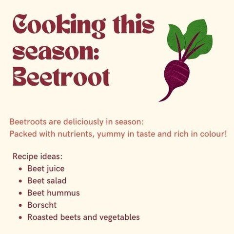 What's cooking this season? 

BEETROOT! 

Have you tried this yummy, nutritious and fun-loving colored vegetable? Check out these recipe ideas to get your start. Happy cooking! 🍽️👩&zwj;🌾😋