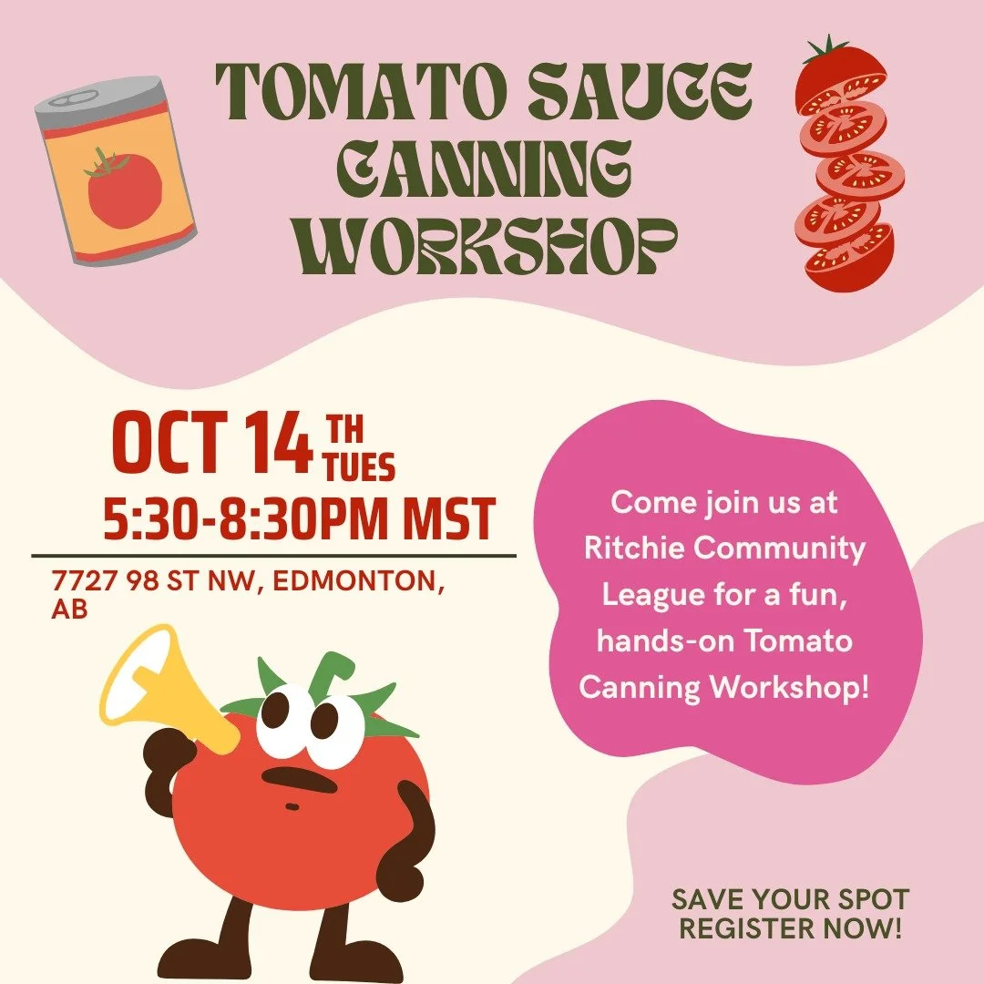 The NGM Garden Club had a bountiful tomato harvest this season and we want to enjoy it with you!

Join us for a tomato canning workshop on Tues Oct 14 to learn the basics of preserving and make use of your delicious summer produce. Everyone will go h