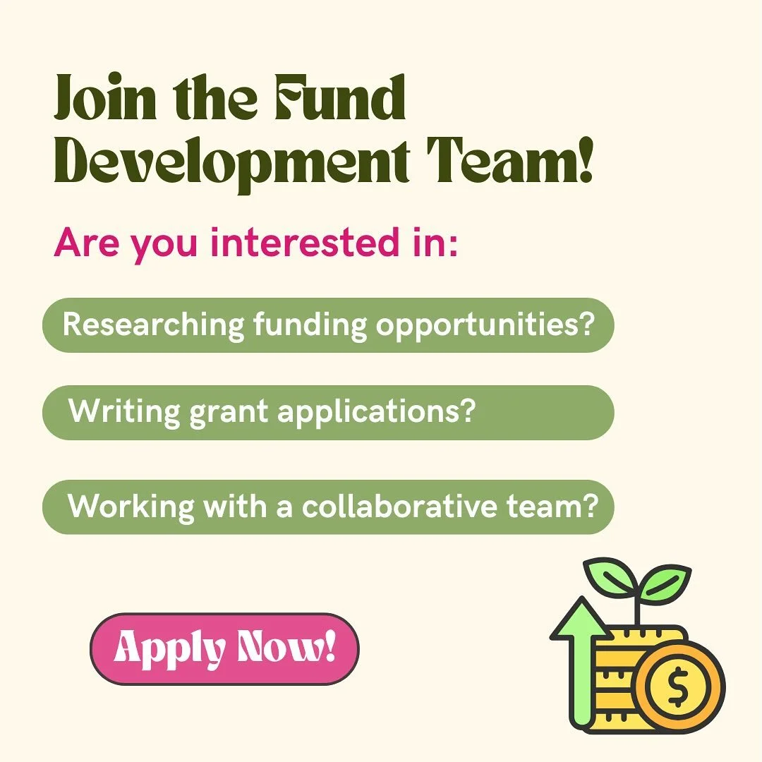 NGM is looking for volunteers to join our fund development team! 

This is a flexible, virtual role for applicants across Canada. Tasks include:
- Identifying and applying for grants
-Designing fundraising campaigns and events 
-Outreach and engageme
