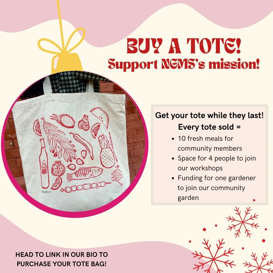 With the holidays rapidly approaching, we have the perfect holiday gift for you! Tote bags are still available at the link in our bio and we don&rsquo;t want you to miss out! Support NGM this giving season by purchasing a handmade tote lino-printed w