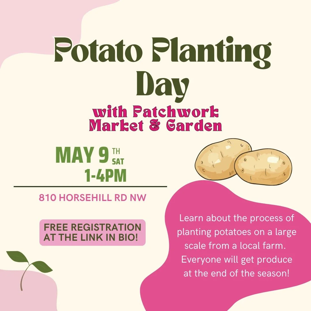 May is bringing TWO chances to get your hands in the soil with @newgrocerymovement and @patchwork.yeg!

🥔 Sat May 09 Potato Planting Day
 🎃Sun May 24 Pumpkin Planting Day

New Grocery Movement is excited to partner with Patchwork Market &amp; Garde