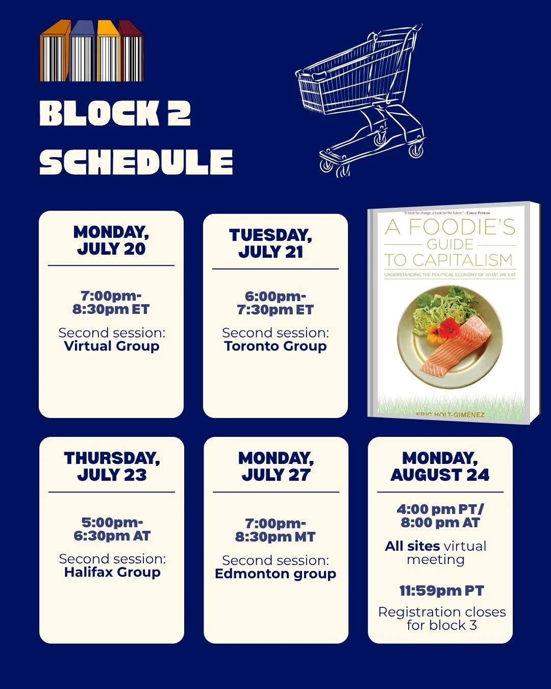 Scanning for Surplus: Capitalist Food Systems

Our newest program, Reading Between the Barcode Lines, explores 4 books and 4 themes. In Book Block 2, we are reading A Foodie's Guide to Capitalism by Eric Holt Gim&eacute;nez. Our second theme explores