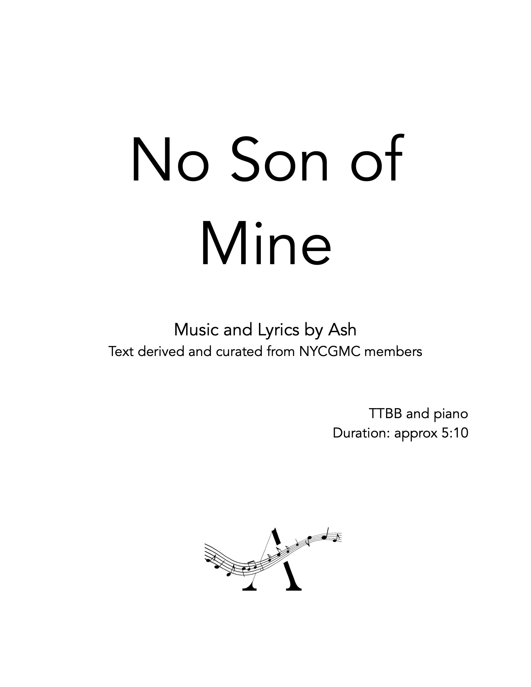 No Son of Mine (TTBB)
