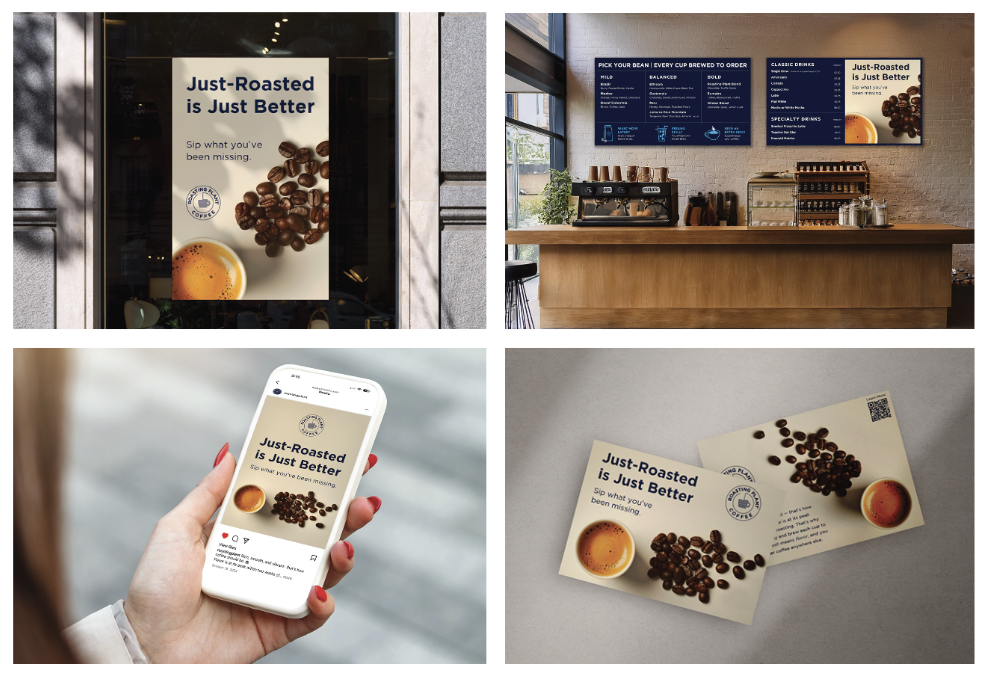 Evergreen marketing campaign designed to bolster the Roasting Plant Coffee brand and mission as a stand-out, quality product in a competitive market