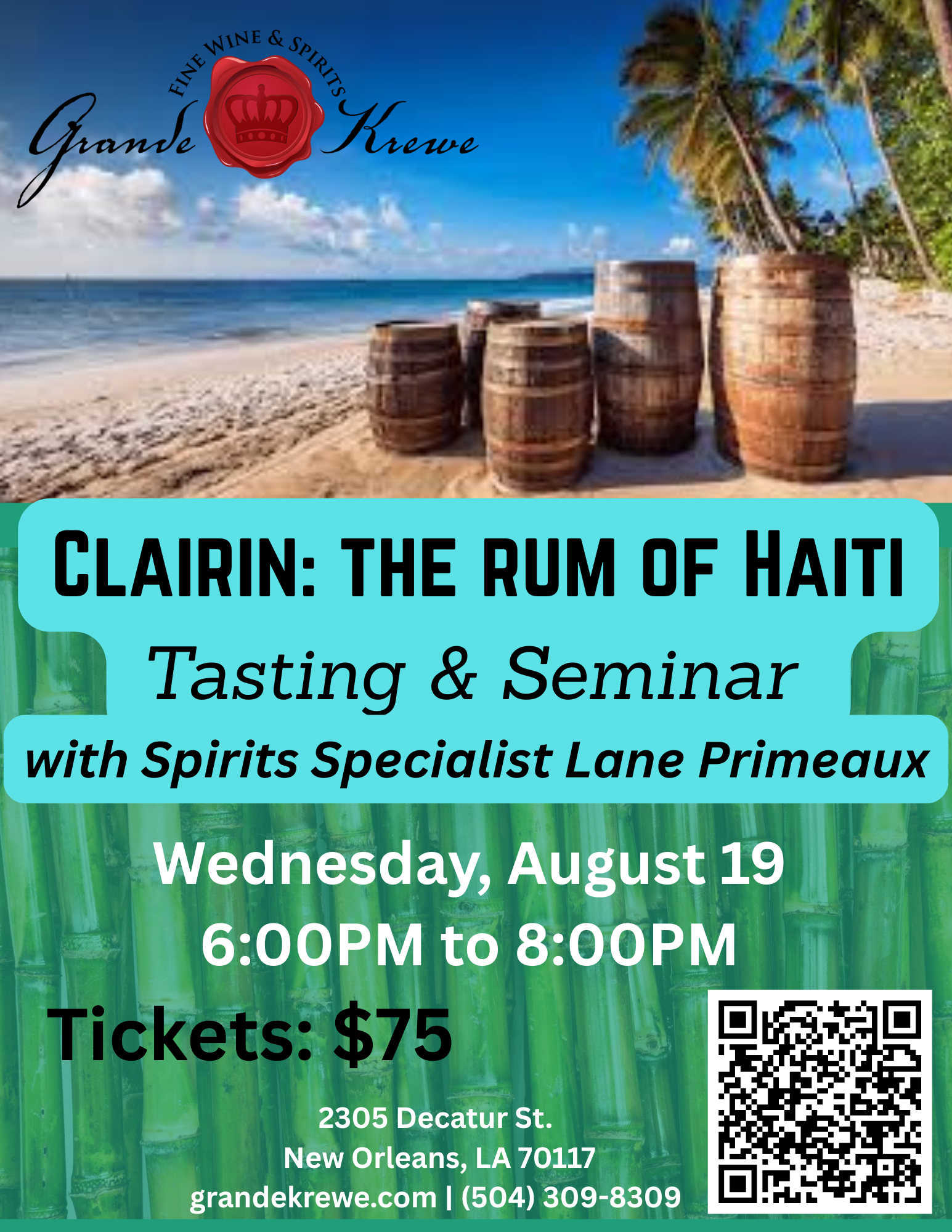 Clairin Haitian Rum Seminar &amp; Tasting