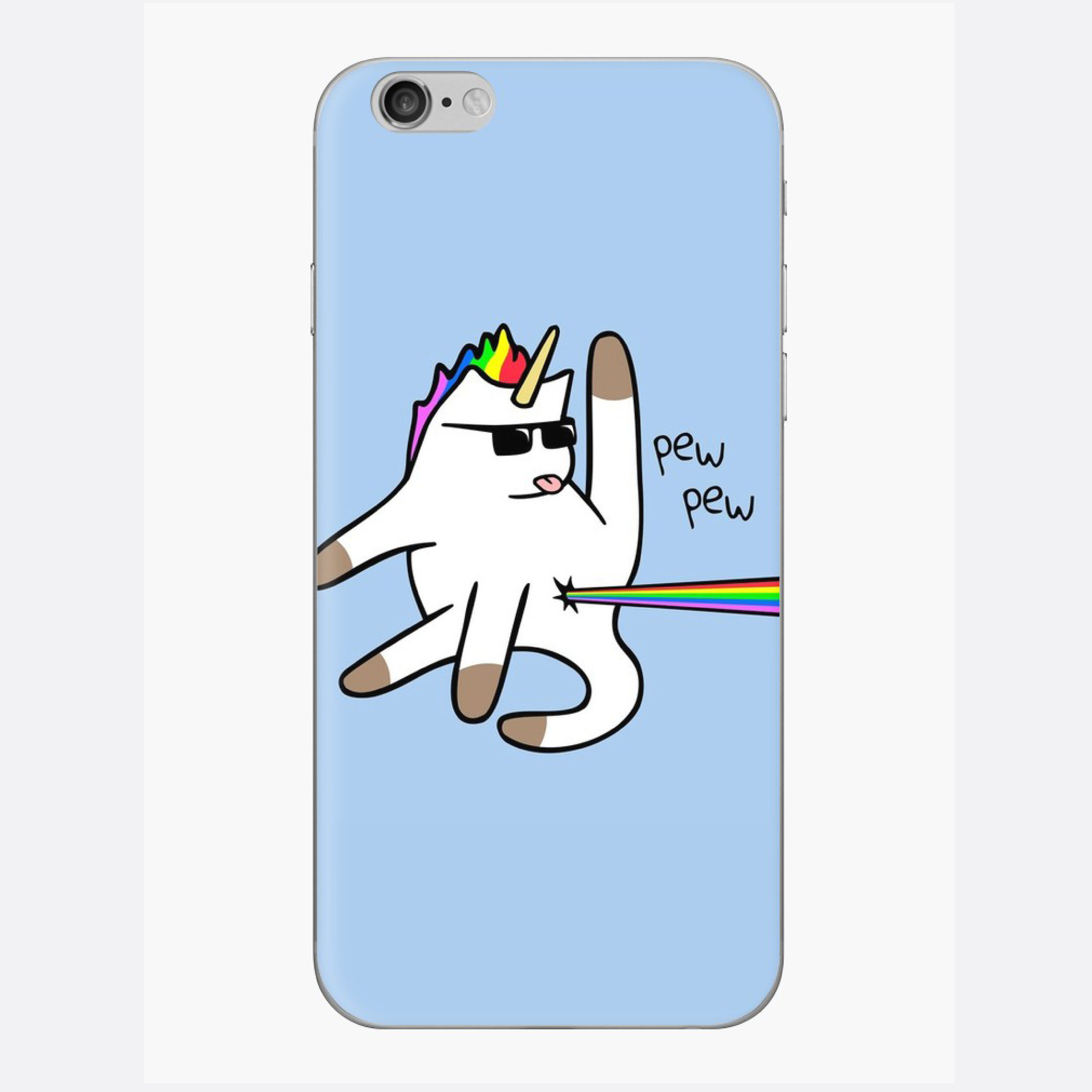 Unicorn Cat Rainbow Butt Laser iPhone Case $15