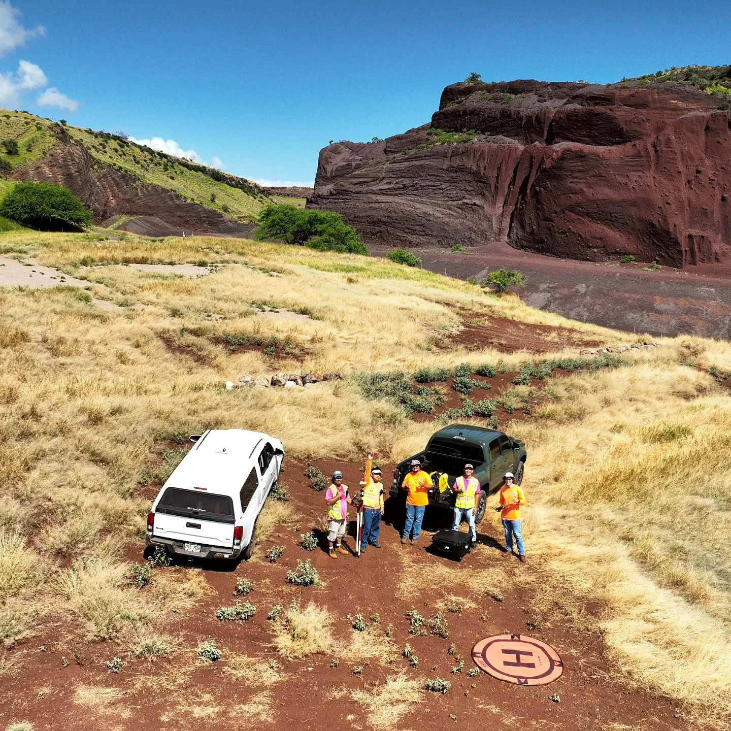 🌀🌪️🔨📐 Forecast: 100% chance of field work. Our hardworking crew gets the job done, but safety always comes first. 🦺 During this storm season, be prepared and stay safe out there, Maui. 🤙 #hammahs #mauilife #fukumotoengineering