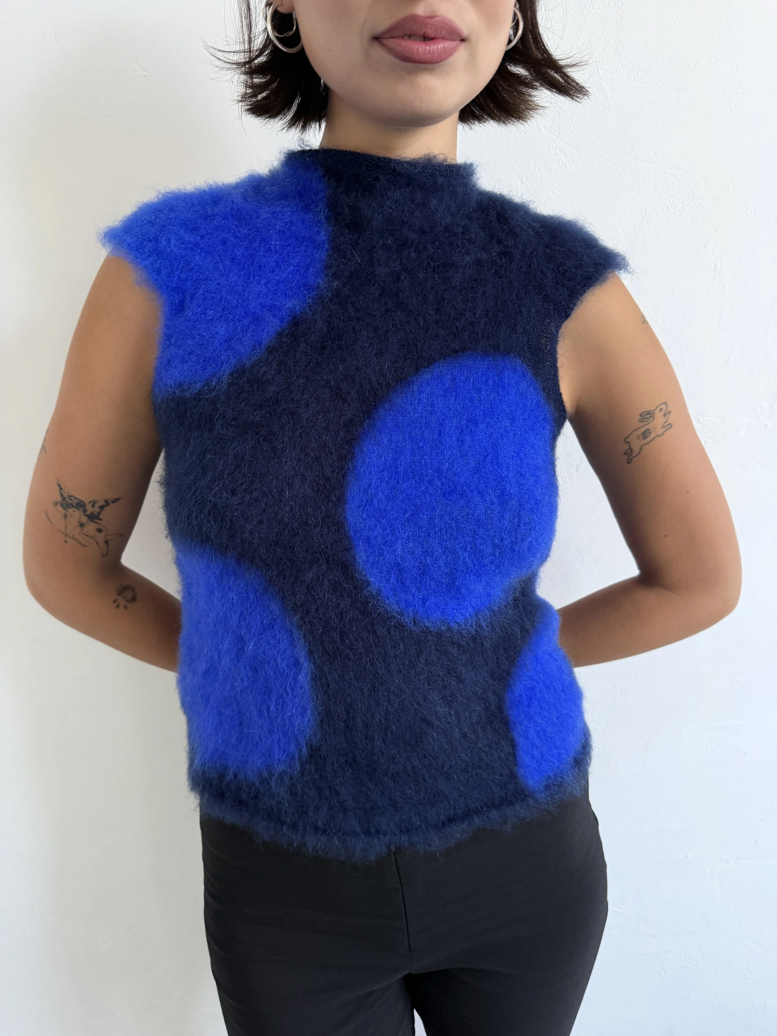 Short Sleeve Top - Navy/Bright Blue - IN STOCK