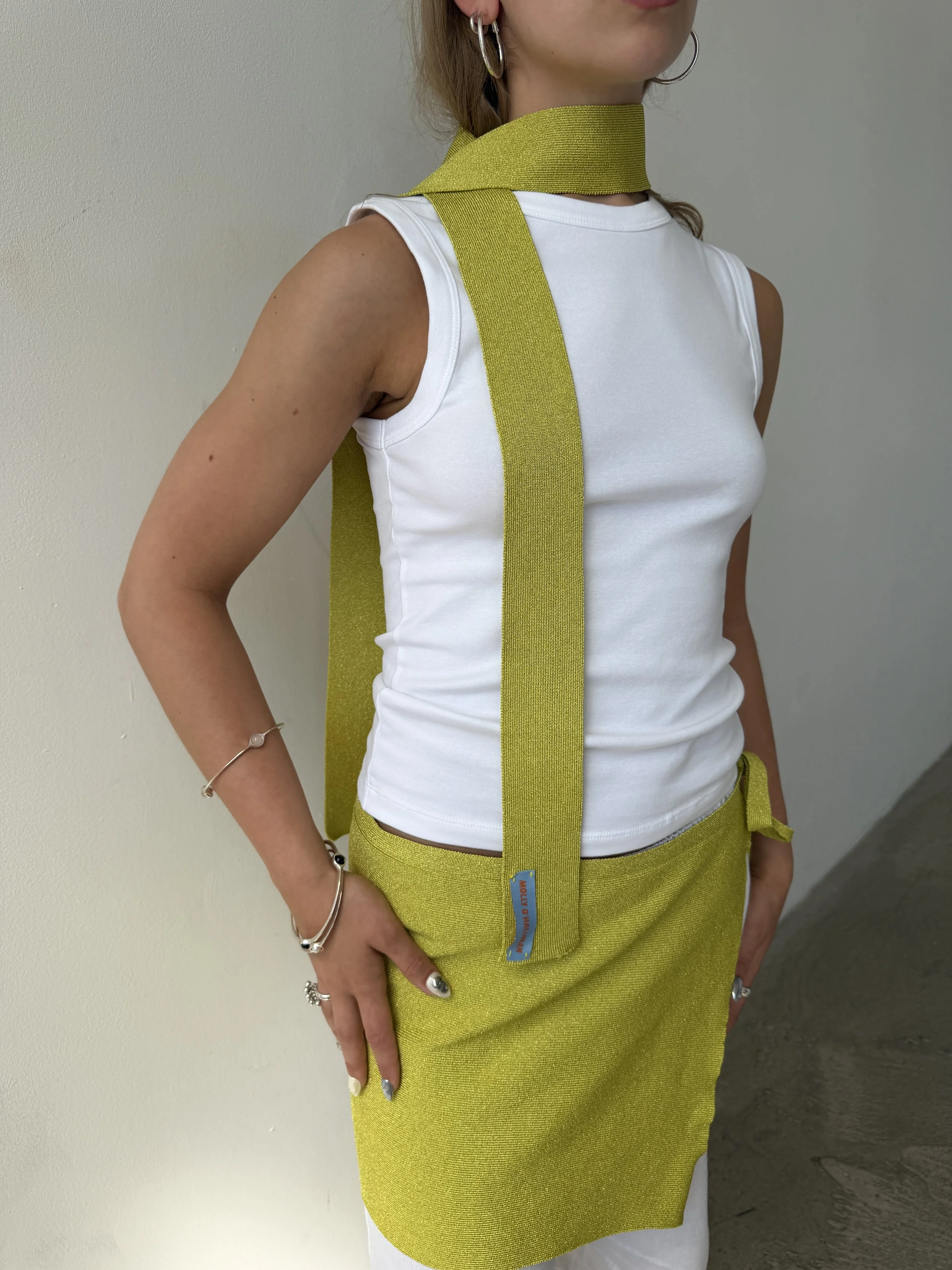 METALLIC SKINNY SCARF - Cedro Gold - IN STOCK